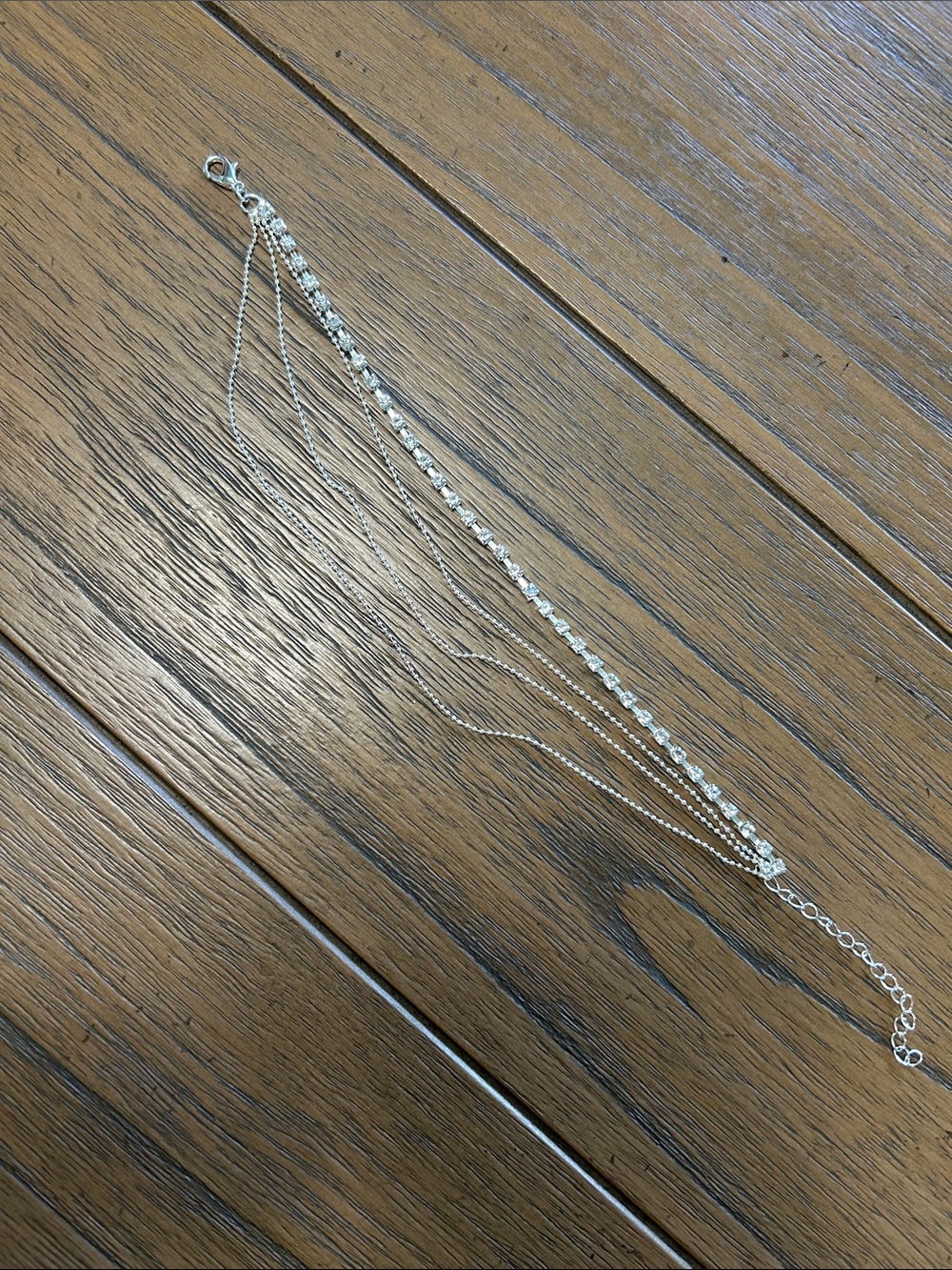ANKLE bracelet! Pretty shiny silver and bling!
